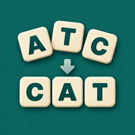 Word Unscrambler app icon: cream letter tiles on teal